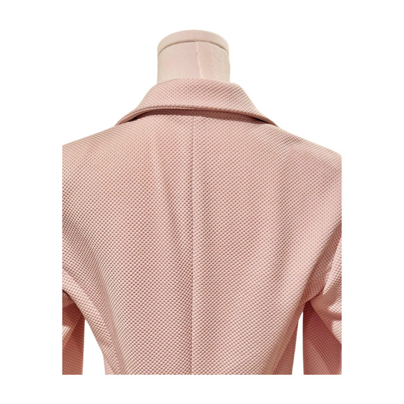 Amanda + Chelsea Light Pink Ruffle 3/4 Sleeve Textured Stretch Blazer Size 6 - Picture 8 of 11